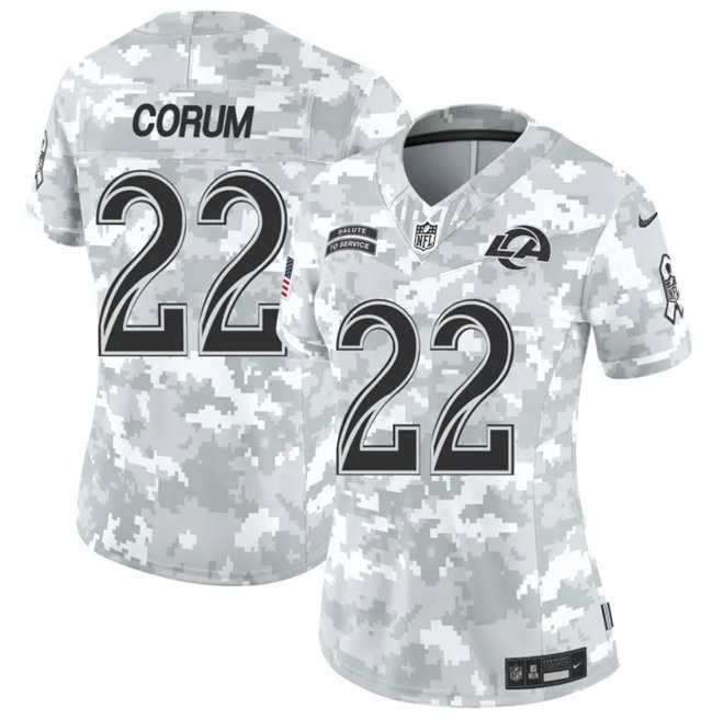 Womens Los Angeles Rams #22 Blake Corum 2024 F.U.S.E Arctic Camo Salute To Service Limited Stitched Jersey Dzhi->los angeles rams->NFL Jersey